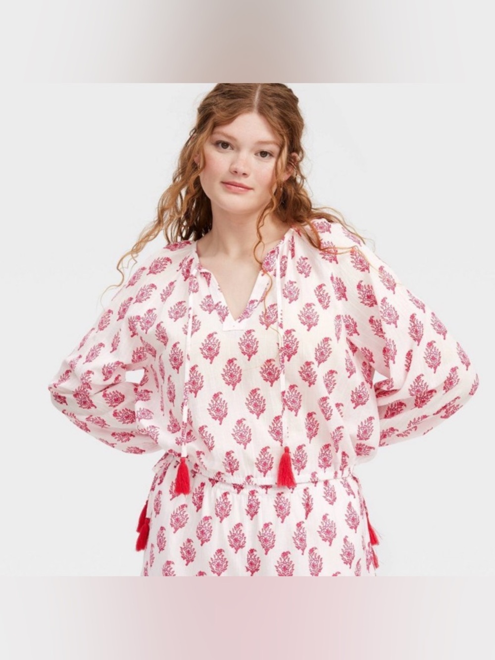 Roller Rabbit x Target Bouquet Long Sleeve Boho Top - Picture 1 of 2